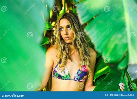 Beautiful Blonde Girl Posing In The Wild Style Beauty Fashion