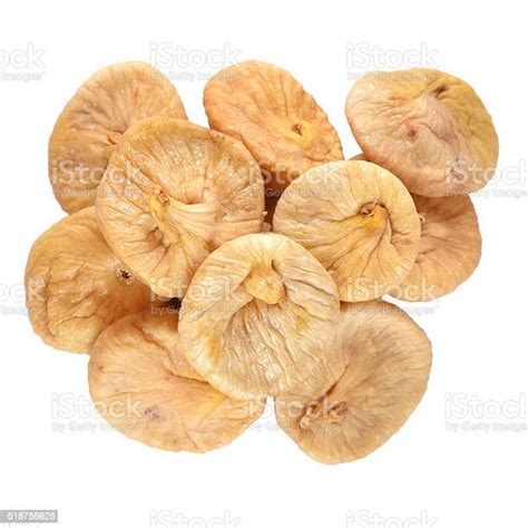 Tumpukan Buah Ara Kering Di Atas Putih Foto Stok Unduh Gambar