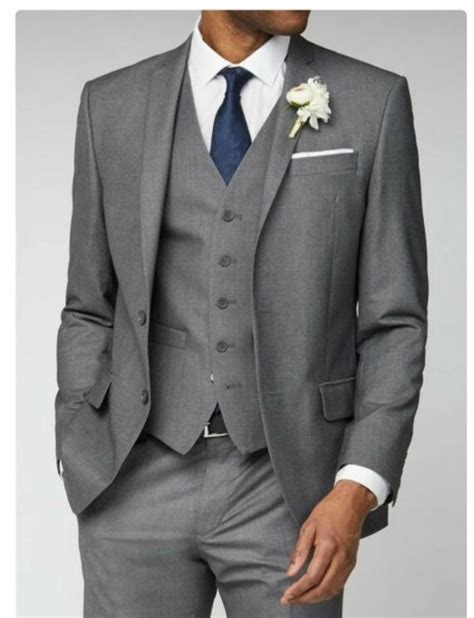 Suits For Men Dark Grey Man Suits 3 Piece Slim Fit Suits Etsy