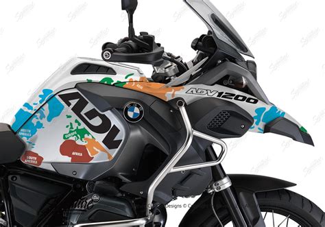 BMW R1200GS LC Adventure White The Globe Stickers Kit Signature