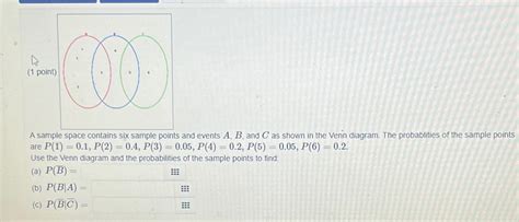 Solved A Sample Space Contains Six Sample Points And Events Chegg