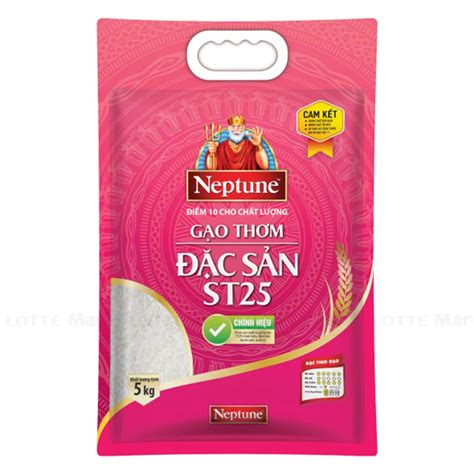 Gạo Dẻo Thơm Đặc Sản St25 Neptune Túi 5kg