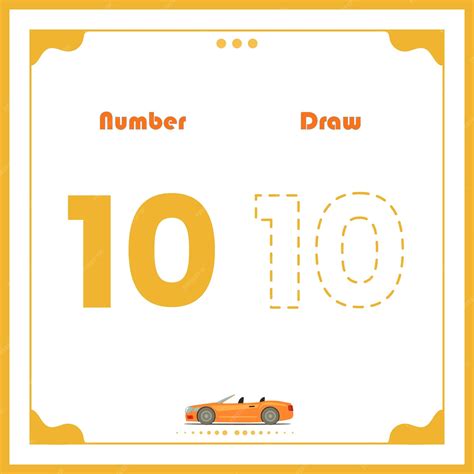 premium vector number drawing  kids preschool number illustration