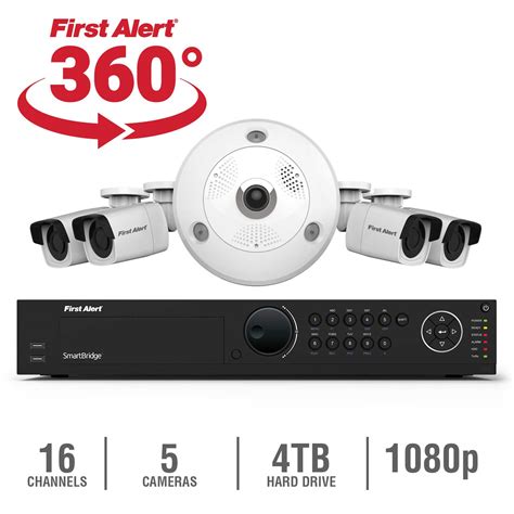 First Alert Nc1641f4 360 4tb Nvr Surveillance System With 5 Cameras