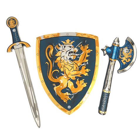 Liontouch Noble Knight Toy Sword Shield And Axe For Kids Blue