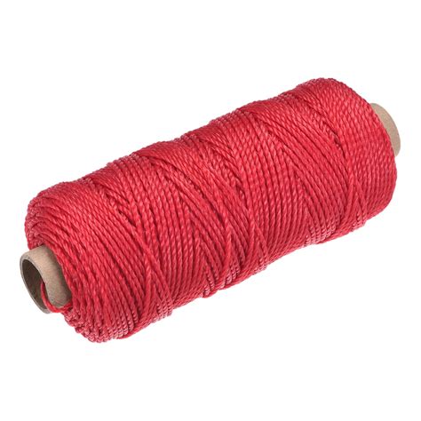 Uxcell Twisted Nylon Mason Line Red 100M 109 Yard 2MM Dia For DIY