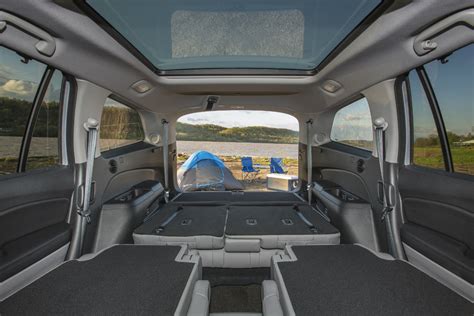 Rear Seats Folded Flat For Storage In The 2018 Honda Pilot