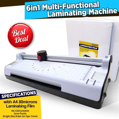 PROMO PACKAGE QUAFF Laminating Machine Laminator Hot And Cold A3 Size