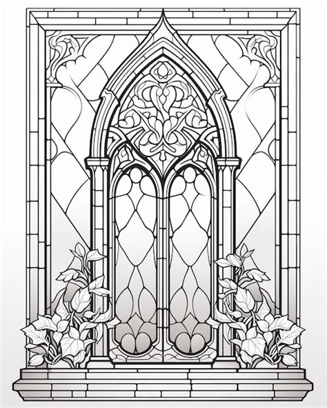 Stained Glass Window In Gothic Style Premium AI Generated Image