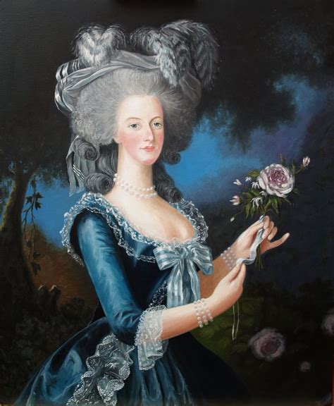 Marie Antoinette à La Rose Vigée Le Brun 54x66 Cm En Venta For Sale