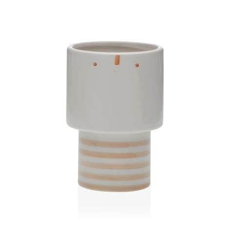 Cache Pot Versa Visage Beige C Ramique X X Cm Leroy Merlin