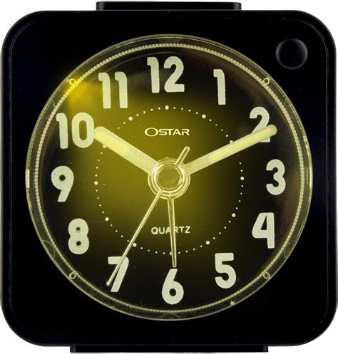 Ostar Small Travel Alarm Clock Quartz Silent Snooze Lighted Square Tiny