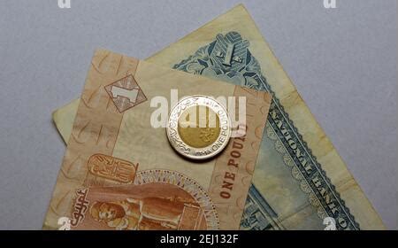 Egyptian One Pound Banknote An Old Paper Egyptian Banknote