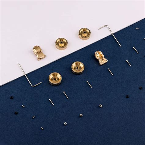 AIEX 4 Pcs Brass Wheel Weights Hex Adapters and 2 Pcs Brass Diff Covers