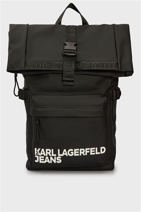 Мужской черный рюкзак utility coated roll backpack Karl Lagerfeld Jeans ...