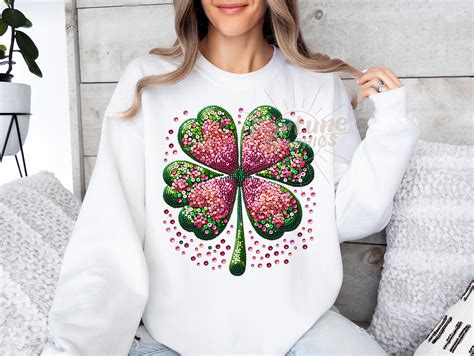 Faux Embroidery Shamrock Png Faux Sequin Shamrock Png St Patricks Day