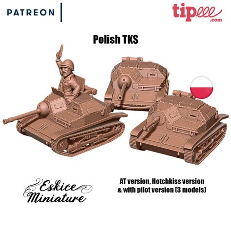 3d Printable Polish Tks Tankette 28mm By Eskice Miniature Aron