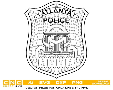 Atlanta Police Badge Vector Art, Ai,SVG, DXF, PNG, Digital Files