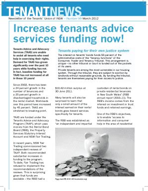 Fillable Online Currently Funded Services Under Tenants Advice And