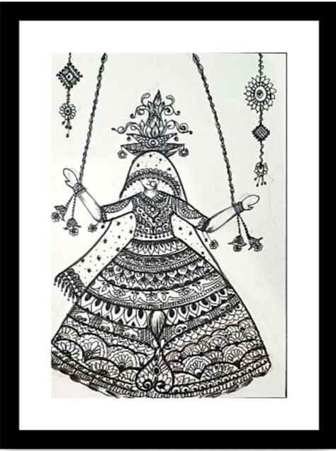 Mandala Lady Indian Art Mandala Style X Cms Including