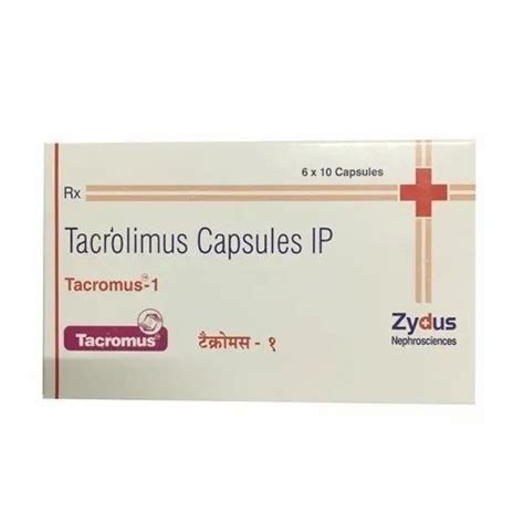 Tacromus Tacrolimus 1mg Capsule Zydus 6x10 Cap At 350 Stripe In Surat