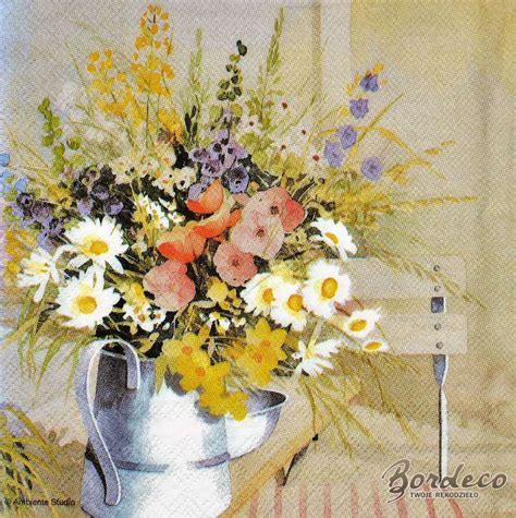 Serwetka do decoupage bukiet polnych kwiatów 33x33 AMBIENTE