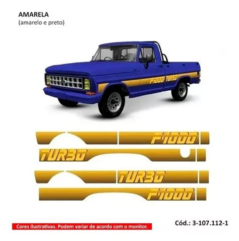 Adesivo Faixa Lateral Ford F1000 1991 Cabine Simples Amarelo