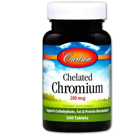 Микроэлемент Хром Carlson Labs Chelated Chromium 200 mcg 300 Tabs