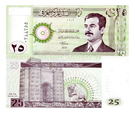 Billete De Irak 25 Dinares Saddam Hussein Nuevo Sin C 2001 MercadoLibre