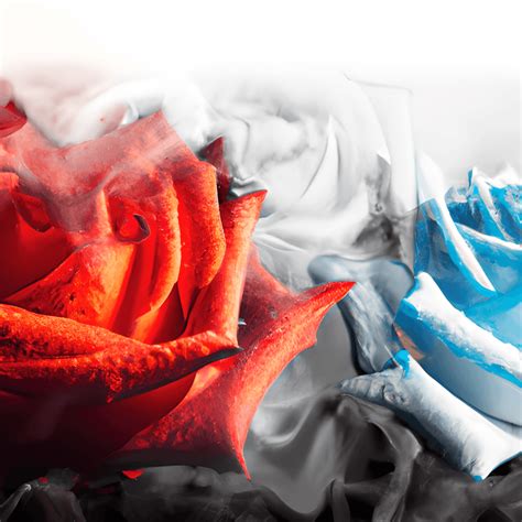 Digital Graphic Smoke Effect Background Fire And Ice Roses · Creative Fabrica