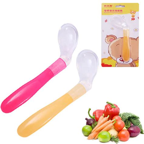 1 Pcs Baby Feeding Spoon Soft Silicone Baby Spoon Baby Spoon Feeder ...