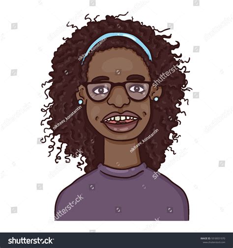 Vector Cartoon Avatar African American Girl Stock Vector Royalty Free 1818931970 Shutterstock