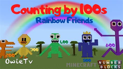 COUNTING BY 100s With THE RAINBOW FRIENDS NUMBERBLOCKS MINECRAFT