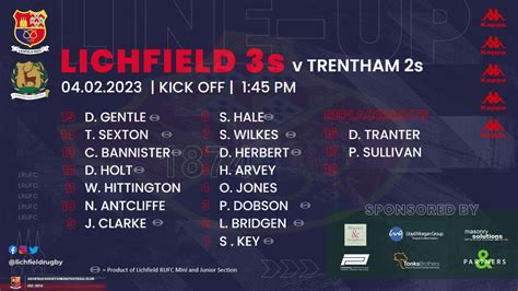 Lichfield Rugby Club on Twitter: "G A M E D A Y Men's Line Ups for Sat ...