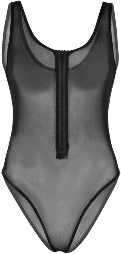 Amazon DPois Women S See Through One Piece Sheer Tank Thong