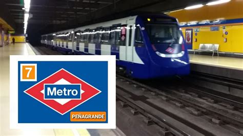 Metro de Madrid L7 Serie 9000 en Peñagrande YouTube