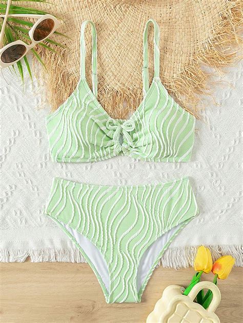 Ensemble de bikini sans fil pour jeunes filles texture fraîche loisirs de vacances plage d