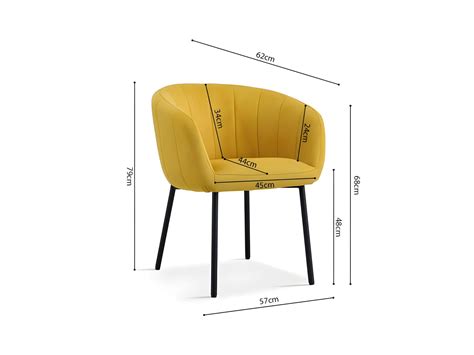 Chaise SEVILLE Tissus Jaune dimension H79 x L57 x P62 idéal pour