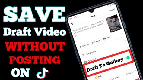 How To Save Tiktok Draft Video In Gallery Without Posting Save Tik