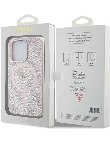 Guess GUHMP14LG4GFRP Apple IPhone 14 Pro Hardcase 4G Collection Leather