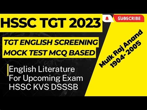 Hssc Tgt English Literature Class Mcq Mock Test Tgt English Screening