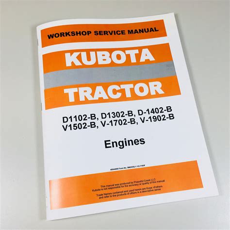 KUBOTA R410 TRACTOR V1902 ENGINE SERVICE SHOP MANUAL REPAIR | Peaceful ...