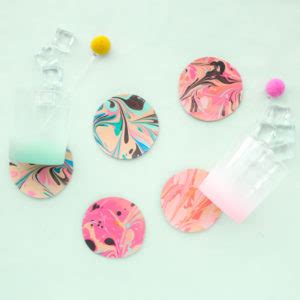 Diy Water Marbled Leather Coasters A Kailo Chic Life