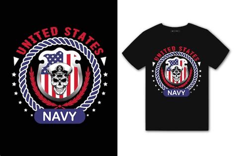 Design De Camiseta Da Marinha Dos Estados Unidos Vetor Premium