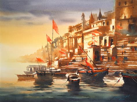 Varanasi Painting | Varanasi Ghat Paintings | AnantaMandal.com