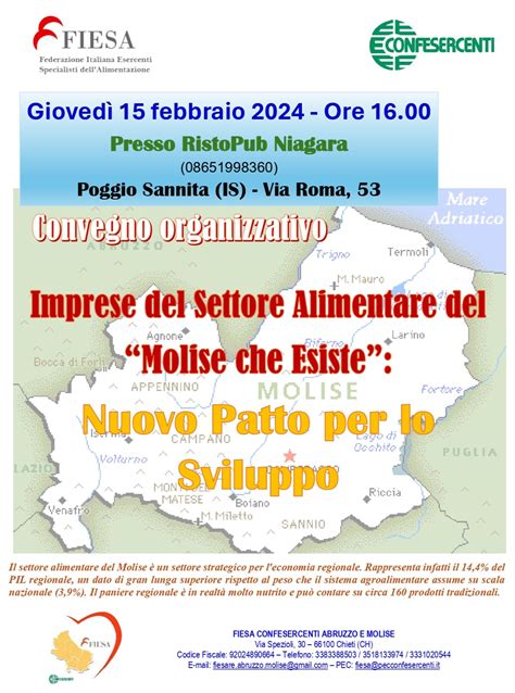 Il 15 Febbraio A Poggio Sannita Il Convegno Organizzato Da Fiesa Confesercenti Abruzzo E Molise