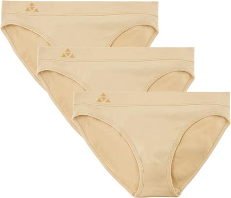 Amazon Balanced Tech Women S 3 Pack Seamless Low Rise Bikini Panties Nude Small
