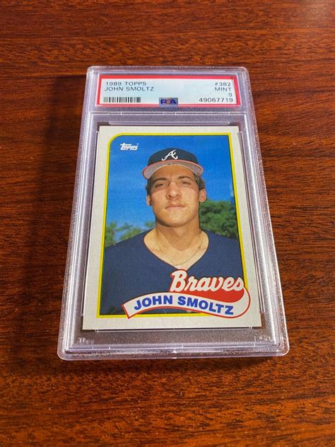 1989 Topps 382 John Smoltz Rookie Card Hof Psa 9 Ebay