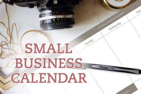 Small Business Calendar With Camera And Other Items