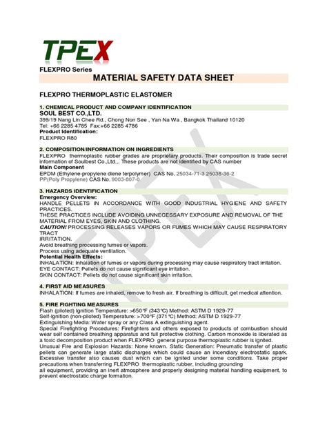 Flexpro R80 MSDS | PDF | Hazardous Waste | Dangerous Goods